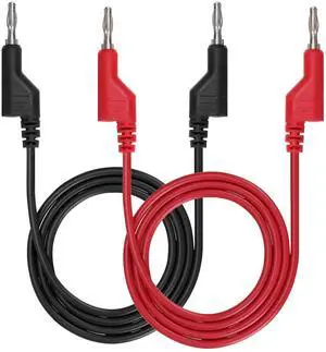 KEHIPI 2Pcs Banana to Banana Plug Test Leads - Stackable 4MM Banana Plug Test Cables, Multimeter Clip Wires for Electrical Testing 1000V/15A KEHIPI 2Pcs Banana to Banana Plug Test Leads - Stackable 4MM Banana Plug Test Cables, Multimeter Clip Wires for Electrical Testing 1000V/15A