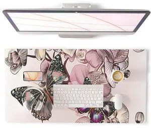 KEHIPI Large Mouse Pad, PU Leather Desk Blotter Protector, Waterproof Computer Desk Mat, Butterflies Keyboard Mouse Pads, Non Slip Base Home & Office Accessories, Extended Large Size 31.5" x 15.7" KEHIPI Large Mouse Pad, PU Leather Desk Blotter Protector, Waterproof Computer Desk Mat, Butterflies Keyboard Mouse Pads, Non Slip Base Home & Office Accessories, Extended Large Size 31.5" x 15.7"