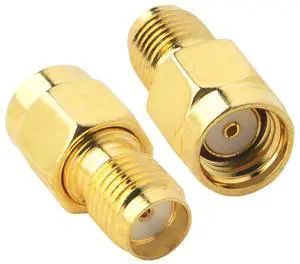 KEHIPI SMA RF Coaxial Coax Adapter SMA Female (No Pin) to RP-SMA Male (No Pin) Antennas Connector for WiFi Antenna,FPV Drone Security Camera,Signal Booster,LTE Router 2-Pack
