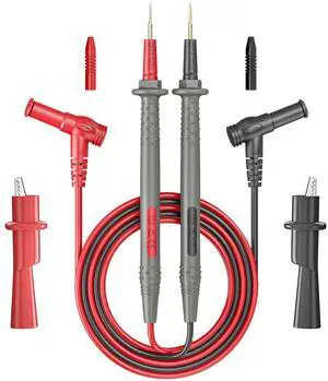 KEHIPI Multimeter Test Leads Kit Banana Plug with Push On Alligator Clips Precision Sharp Probes Digital Electrical Test Probes 1000V 10A