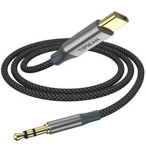 KEHIPI USB C to 3.5mm Audio Aux Jack Cable, Type C to 3.5mm Headphone Car Stereo Cord Compatible with iPhone 15 Pro Max 15 Plus, Samsung Galaxy S21~24 Note 20, Pixel 4 5 XL, iPad Pro (Black, 3.3ft)