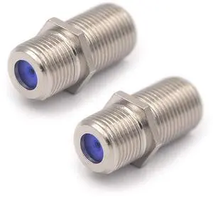 KEHIPI 3GHz Coaxial Cable Connector, RG6 Coax Cable Extender F-Type Nickel Plated Adapter Female to Female for TV Cables, 2 Pack
