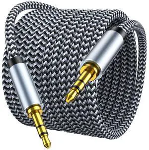 KEHIPI Aux Cord 4ft, 3.5mm Audio Cable - Nylon Braided 3.5mm Male to Male AUX Cable Cord for Car, Headphones, Home Stereos, Speaker