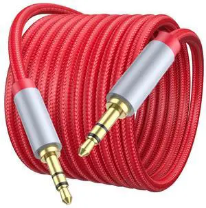 KEHIPI Short Aux Cord 2ft - 3.5mm Audio Cable - Nylon Braided 3.5mm Male to Male AUX Cable Cord for Car, Headphones, Home Stereos, Speaker -Red KEHIPI Short Aux Cord 2ft - 3.5mm Audio Cable - Nylon Braided 3.5mm Male to Male AUX Cable Cord for Car, Headphones, Home Stereos, Speaker -Red