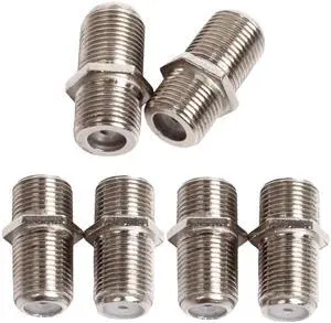 KEHIPI  6-Pack Coaxial Cable Connector, F-Type Female to Female RG6 Coax Extender Adapter for TV, Satellite, Cable Modem & VCR (Nickel Plated, High-Speed Signal)