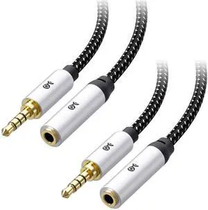 KEHIPI 2-Pack Headset Extension Cable - 10ft, TRRS with Mic Support, 3.5mm Extension Cable, Gaming Headset Extended Cord, Black KEHIPI 2-Pack Headset Extension Cable - 10ft, TRRS with Mic Support, 3.5mm Extension Cable, Gaming Headset Extended Cord, Black