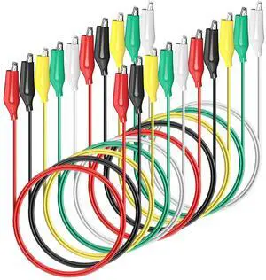 KEHIPI 10PCS Alligator Clips Electrical Test Leads Dual Ended Crocodile Clips Jumper Wires for Circuit Connection Electrical Testing 5 Colors