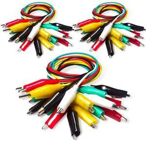 KEHIPI 30PCS Alligator Clips Electrical Test Leads Dual Ended Crocodile Clips Jumper Wires for Circuit Connection Electrical Testing 5 Colors