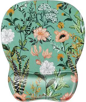 KEHIPI Ergonomic Mouse Pad with Gel Wrist Rest, Comfortable Mousepad with Smooth Wrist Support Surface and Non-Slip PU Base for Pain Relief, Computer, Office & Home, 9.4 x 8.1 in, Garden Whispers KEHIPI Ergonomic Mouse Pad with Gel Wrist Rest, Comfortable Mousepad with Smooth Wrist Support Surface and Non-Slip PU Base for Pain Relief, Computer, Office & Home, 9.4 x 8.1 in, Garden Whispers