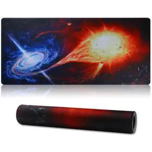 KEHIPI Large Gaming Mouse Pad with Stitched Edges,[35.4x15.7In] Extended Mouse Pad with Non-Slip Natural Rubber Base for Gamer/Desktop/Office/Home-90x40 Shuangzi06