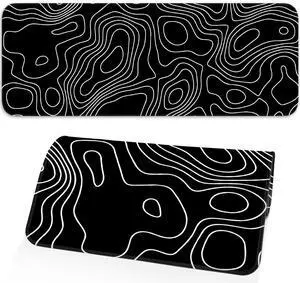 KEHIPI Gaming Mouse Pad, Non-Slip Rubber Base, Stitched Edge Mouse Pad for Office, Home, Black Terrain Line, Extra Large 31.5x11.8 Inch KEHIPI Gaming Mouse Pad, Non-Slip Rubber Base, Stitched Edge Mouse Pad for Office, Home, Black Terrain Line, Extra Large 31.5x11.8 Inch