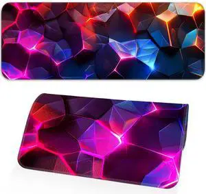 KEHIPI Gaming Mouse Pad, Geometric Design, Non-Slip Rubber Bottom, Stitched Edges, for Home, Office, Gaming, 31.5 x 11.8 Inch Full Desktop Large Mouse Pad for Gamers KEHIPI Gaming Mouse Pad, Geometric Design, Non-Slip Rubber Bottom, Stitched Edges, for Home, Office, Gaming, 31.5 x 11.8 Inch Full Desktop Large Mouse Pad for Gamers