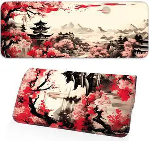 KEHIPI Japanese Sakura Gaming Mouse Pad, Non-Slip Rubber Base, Stitched Edges, for Office, Gaming, Home, 31.5x11.8 Inch, Desktop Decoration KEHIPI Japanese Sakura Gaming Mouse Pad, Non-Slip Rubber Base, Stitched Edges, for Office, Gaming, Home, 31.5x11.8 Inch, Desktop Decoration