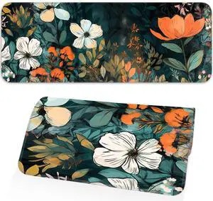 KEHIPI Floral Plant Mouse Pad, Non-Slip Rubber Base Stitched Edges, Large Gaming Mouse Pad for Laptop, Computer, Keyboard, 31.5 x 11.8 Inch, Desktop Decor KEHIPI Floral Plant Mouse Pad, Non-Slip Rubber Base Stitched Edges, Large Gaming Mouse Pad for Laptop, Computer, Keyboard, 31.5 x 11.8 Inch, Desktop Decor
