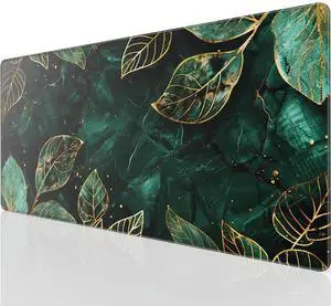 KEHIPI Large Gaming Mouse Pad with Stitched Edges, Extended Mousepad with Superior Micro-Weave Cloth, Non-Slip Base, Water Resist Keyboard Pad for Gamer, Office & Home, 31.5x15.7in, Green Leaves KEHIPI Large Gaming Mouse Pad with Stitched Edges, Extended Mousepad with Superior Micro-Weave Cloth, Non-Slip Base, Water Resist Keyboard Pad for Gamer, Office & Home, 31.5x15.7in, Green Leaves