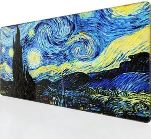 KEHIPI Large Gaming Mouse Pad with Stitched Edges, Extended Mousepad with Superior Micro-Weave Cloth, Non-Slip Base, Water Resist Keyboard Pad for Gamer, Office & Home, 31.5x15.7in, Starry Night KEHIPI Large Gaming Mouse Pad with Stitched Edges, Extended Mousepad with Superior Micro-Weave Cloth, Non-Slip Base, Water Resist Keyboard Pad for Gamer, Office & Home, 31.5x15.7in, Starry Night