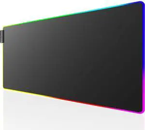 KEHIPI RGB Large Gaming Mouse Pad with Stitched Edges, Superior Micro-Weave Cloth, Non-Slip Base, Water Resist Coating, 31.5 x 11.8 in, RGB Black KEHIPI RGB Large Gaming Mouse Pad with Stitched Edges, Superior Micro-Weave Cloth, Non-Slip Base, Water Resist Coating, 31.5 x 11.8 in, RGB Black