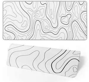 KEHIPI White Mouse Pad Large XL Gaming Mouse Pad for Desk Topographic Mouse Pad Desk Pad Gaming Mouse Pad White Desk Mat Extended Black and White White Topo Mousepad White Topographic Mouse Pad Full KEHIPI White Mouse Pad Large XL Gaming Mouse Pad for Desk Topographic Mouse Pad Desk Pad Gaming Mouse Pad White Desk Mat Extended Black and White White Topo Mousepad White Topographic Mouse Pad Full