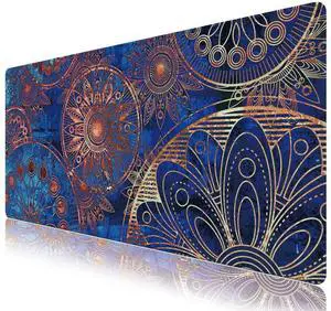 KEHIPI Extended Gaming Mouse Pad Mat- Large Desk Mat Non-Slip Rubber Base Computer Desktop Laptop Keyboard Mouse Mat Stitched Edges, 35.1x15.75 in XXL Waterproof Mousepad for Work & Game, Mandala KEHIPI Extended Gaming Mouse Pad Mat- Large Desk Mat Non-Slip Rubber Base Computer Desktop Laptop Keyboard Mouse Mat Stitched Edges, 35.1x15.75 in XXL Waterproof Mousepad for Work & Game, Mandala