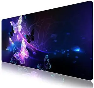 KEHIPI Extended Gaming Mouse Pad Mat Large Desk Mat Non Slip Rubber Base Computer Desktop Laptop Keyboard Mouse Mat Stitched Edges, 35.1x15.75 inch XXL Waterproof Mousepad for Work Game, Butterfly KEHIPI Extended Gaming Mouse Pad Mat Large Desk Mat Non Slip Rubber Base Computer Desktop Laptop Keyboard Mouse Mat Stitched Edges, 35.1x15.75 inch XXL Waterproof Mousepad for Work Game, Butterfly