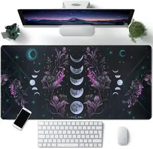KEHIPI Celestial Moon Phases Mouse Pad Large Purple Desk Mat Forest Extended Gaming Mousepad Violet Teal Desk Pad XXL 31.5 x 15.7 in Laptop Computer Mouse Keyboard Mat for Office Desk Decor KEHIPI Celestial Moon Phases Mouse Pad Large Purple Desk Mat Forest Extended Gaming Mousepad Violet Teal Desk Pad XXL 31.5 x 15.7 in Laptop Computer Mouse Keyboard Mat for Office Desk Decor