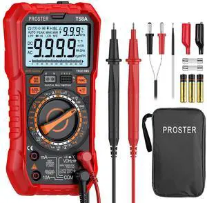 KEHIPI Digital Multimeter TRMS Manual Range Multimeter 9999 Counts NCV Detector DC AC Voltage Current Meter Temperature Capacitance Resistance Diode Continuity HFE Tester LOZ