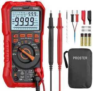 KEHIPI Digital Multimeter Tester True RMS 9999 Counts - Auto Ranging Multimeter, AC DC Voltage Current Meter with NCV Inductance Backlight Temperature Capacitance Test Meter Electrical