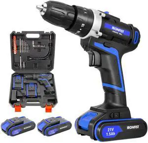 KEHIPI Cordless Drill, 2 Variable Speed Impact Driver 45Nm Torque, 3/8" Keyless Chuck Drill/Driver Sets, 2 Batteries and Charger KEHIPI Cordless Drill, 2 Variable Speed Impact Driver 45Nm Torque, 3/8" Keyless Chuck Drill/Driver Sets, 2 Batteries and Charger
