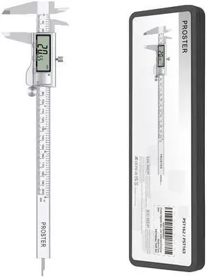 KEHIPI Digital Vernier Caliper 8inch 200mm - Stainless Steel Electronic Caliper Fractions/Inch/Metric Caliper Measuring Tool for Length Width Depth Inner Diameter Outer Diameter