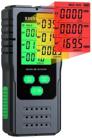 KEHIPI EMF Detector  3-in-1 Electromagnetic Radiation Meter for AC Magnetic, AC Electric & Microwave Fields  Handheld EMF Reader for Home, Office & Smart Meters, Ideal for Non-Professional Users