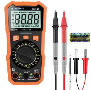 KEHIPI Multimeter Tester 2000 Counts Digital Multimeter with DC AC Voltmeter and Ohm Volt Amp Meter, Tests Live Wire, Continuity, Temperature, Diode Measuring and NCV - HK33B