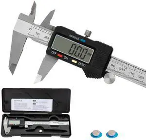 KEHIPI Digital Caliper 0-6" Measuring Tool with Metal Ruler, Micrometer Caliper with Auto-Off Feature, Interchangeable Between inches and millimeters for DIY/Household and 3D Printing, Black KEHIPI Digital Caliper 0-6" Measuring Tool with Metal Ruler, Micrometer Caliper with Auto-Off Feature, Interchangeable Between inches and millimeters for DIY/Household and 3D Printing, Black