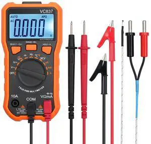KEHIPI Autoranging Multimeter 6000 Count - AC DC Current Tester Voltage Meter Volt Ohm Meter with Alligator Clips TRMS NCV Temperature Capacitance Diode Audible Continuity Meter KEHIPI Autoranging Multimeter 6000 Count - AC DC Current Tester Voltage Meter Volt Ohm Meter with Alligator Clips TRMS NCV Temperature Capacitance Diode Audible Continuity Meter