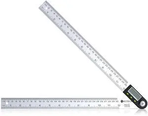 KEHIPI 12 inch/30cm Stainless Steel Digital Angle Finder Protractor Ruler with Data Holding Function for Woodworking Construction Repairing KEHIPI 12 inch/30cm Stainless Steel Digital Angle Finder Protractor Ruler with Data Holding Function for Woodworking Construction Repairing