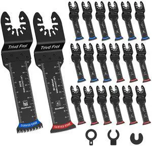 KEHIPI 20 PCS Extra Long Oscillating Saw Blades,Curved Edge Bi-Metal and Japanese Teeth Multitool Blades Precise Cut for Wood Plastic Nails Metal,Multi Tool Blades Kits Fit Dewalt Milwaukee Bosch 70MM KEHIPI 20 PCS Extra Long Oscillating Saw Blades,Curved Edge Bi-Metal and Japanese Teeth Multitool Blades Precise Cut for Wood Plastic Nails Metal,Multi Tool Blades Kits Fit Dewalt Milwaukee Bosch 70MM