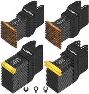 KEHIPI Oscillating Tool Blade Multitool Blades - 50pcs Multi Tool Blades Kits Oscillating Saw Blades for Metal Wood Plastic, Oscillator Blades for Multi Tool Fits Dewalt Milwaukee Ryobi Fein Bosch