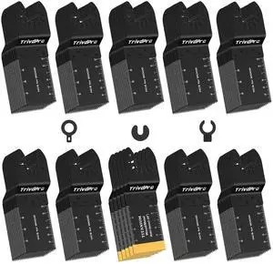 KEHIPI 105PCS Oscillating Saw Blades, Professional Universal Titanium Multitool Blades for Wood Plastics Metal, Quick Release Multi Tool Blades Kits Fit Dewalt Ryobi Milwaukee Rockwell Fein