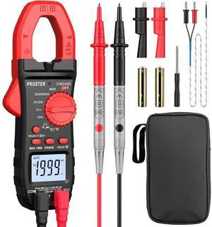 KEHIPI Digital Clamp Meter 2000Counts TRMS 600A AC Current AC/DC Voltage NCV Continuity Resistance Temperature Hz Test