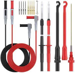 KEHIPI 17PCS Multimeter Automotive Test Leads Wire Piercing Clip Puncture Probes Replaceable Gold-Plated Multimeter Probes 4mm Banana Plug Extension Test Cable Set KEHIPI 17PCS Multimeter Automotive Test Leads Wire Piercing Clip Puncture Probes Replaceable Gold-Plated Multimeter Probes 4mm Banana Plug Extension Test Cable Set