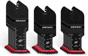 KEHIPI 16PCS Japanese Teeth Oscillating Tool Blade, CRV Extra Long Multi Tool Blade Kits for Wood Clean Cutting, Universal Oscillating Saw Blades Fit Dewalt Bosch Milwaukee Ryobi