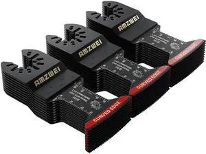 KEHIPI 30 Pcs Bi-Metal Oscillating Tool Blades Metal Cutting, 1-3/4" Curved Edge Multitool Blades for Soft Metal, Hard Wood, Plastic, Oscillating Saw Blades Fit Dewalt Milwaukee Bosch Ryobi