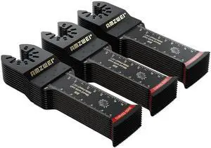 KEHIPI 30 Pcs Extra Long Bi-Metal Oscillating Tool Blades Metal Cutting, Curved Edge Multitool Blades for Wood with Nails, Wood, Plastic, Compatible with Dewalt Milwaukee Bosch Worx Ryobi (70MM)