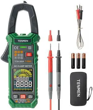 KEHIPI TCM-300A Inrush Clamp Meter Multimeter 6000 Counts TRMS, Auto-Ranging Voltmeter Amp Meter with AC Current Capacitance AC/DC Voltage NCV/Live Wire Resistance Diode Temperature Continuity Green KEHIPI TCM-300A Inrush Clamp Meter Multimeter 6000 Counts TRMS, Auto-Ranging Voltmeter Amp Meter with AC Current Capacitance AC/DC Voltage NCV/Live Wire Resistance Diode Temperature Continuity Green