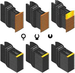 KEHIPI 100PCS Titanium Oscillating Tool Blades, Professional Curved Edge Saw Blades Metal Wood Plastic Cuts 4 Types Quick Release Multi Tool Blades Compatible with Dewalt Milwaukee Ryobi Rockwell KEHIPI 100PCS Titanium Oscillating Tool Blades, Professional Curved Edge Saw Blades Metal Wood Plastic Cuts 4 Types Quick Release Multi Tool Blades Compatible with Dewalt Milwaukee Ryobi Rockwell