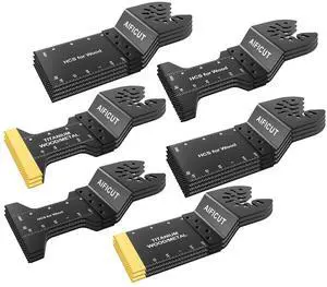 KEHIPI 20 Pcs Oscillating Saw Blades Universal Wood Plastics Metal Titanium Multitool Blades Kits Fit Dewalt Rockwell Milwaukee Makita Bosch