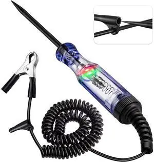 KEHIPI Test Light Automotive, 6V-12V-24V Circuit Tester with Dual Color Polarity Indicator Light for Continuity Voltage Fuse Tester, Car Electrical Test Pen with Stainless Probe for Sedan, SUV, RV KEHIPI Test Light Automotive, 6V-12V-24V Circuit Tester with Dual Color Polarity Indicator Light for Continuity Voltage Fuse Tester, Car Electrical Test Pen with Stainless Probe for Sedan, SUV, RV