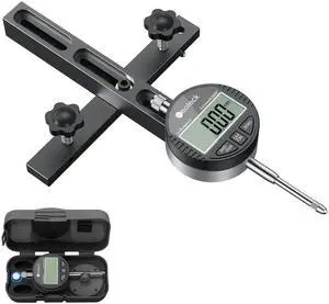 KEHIPI 0-1'' Digital Dial Indicator Table Saw Gauge Suitable for Table Saws with a Groove Width of 3/4" (19mm) or More for Aligning and Calibrating Work,Shop Machinery,Band Saw and Drill Press-Black KEHIPI 0-1'' Digital Dial Indicator Table Saw Gauge Suitable for Table Saws with a Groove Width of 3/4" (19mm) or More for Aligning and Calibrating Work,Shop Machinery,Band Saw and Drill Press-Black