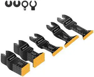 KEHIPI 20PCS Titanium Oscillating Tool Blade, Professional Universal Multitool Blades for Wood Metal, Multi Tool Blades Kits, Oscillating Saw Blades