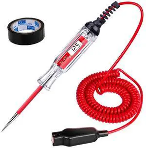KEHIPI Premium 3-48V DC Digital LCD Display Test Light with 140 Inch Extended Spring Wire, Car Truck Vehicles Low Voltage Tester, Automotive Circuit Tester with Sharp Stainless Probe