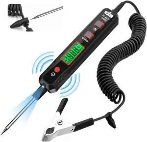 KEHIPI 0.8V-100V DC Smart Automotive Test Light, Buzzer Circuit Tester with Sharp Probe, Bidirectional Voltage Tester with Flashlight, Electric Test Pen for Car Battery Polarity Continuity Fuses KEHIPI 0.8V-100V DC Smart Automotive Test Light, Buzzer Circuit Tester with Sharp Probe, Bidirectional Voltage Tester with Flashlight, Electric Test Pen for Car Battery Polarity Continuity Fuses